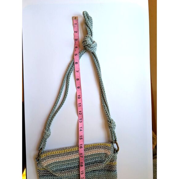 The Sak Boho Crochet Crossbody Bag - Striped Blue Green - Picture 12 of 12